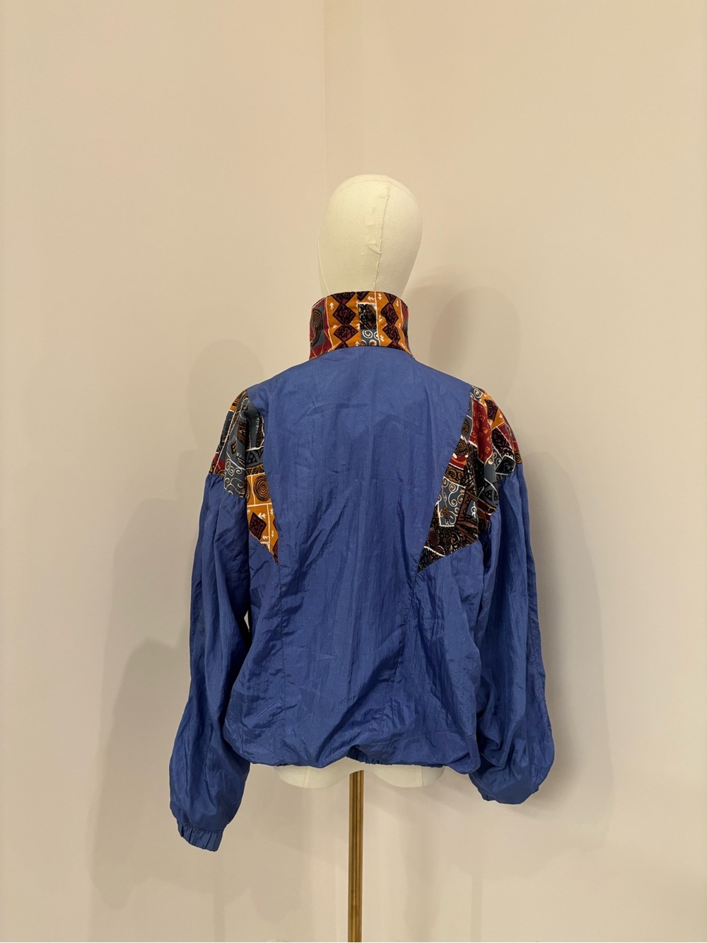 Blue Pattern-Panel Quilted Puffer Jacket - Picture 4 of 7